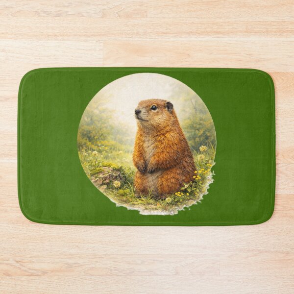 Item preview, Woodland Groundhog – Forest Meadow Guardian | Painterly Wildlife Portrait designed and sold by TheJoyfulPen.