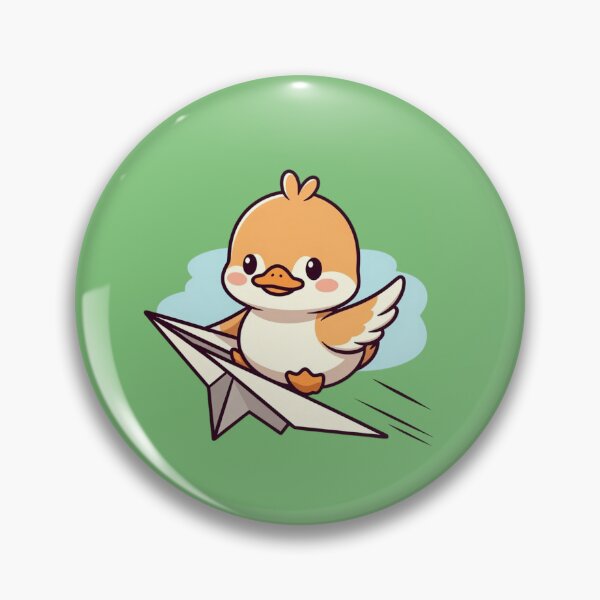 Item preview, Cute Kawaii Duck on Paper Airplane - Adorable Baby Duckling Flying Origami Plane Cartoon Design designed and sold by CandyKissDgtl.