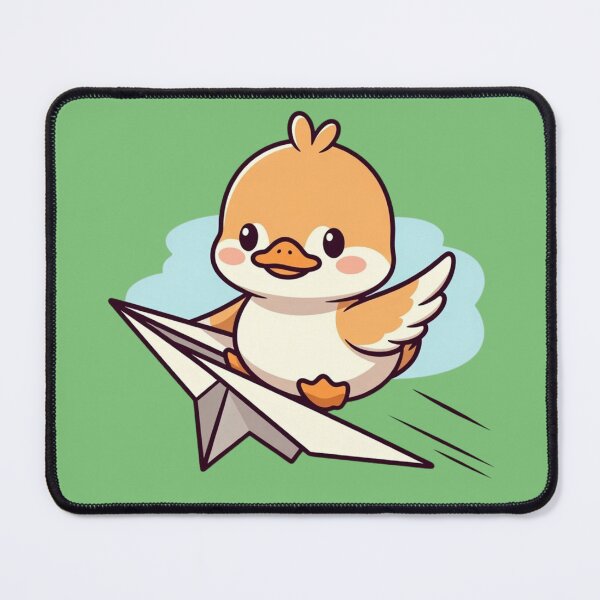 Item preview, Cute Kawaii Duck on Paper Airplane - Adorable Baby Duckling Flying Origami Plane Cartoon Design designed and sold by CandyKissDgtl.