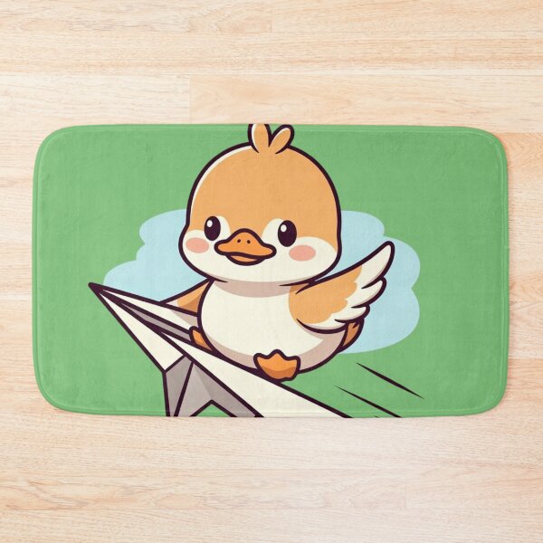 Item preview, Cute Kawaii Duck on Paper Airplane - Adorable Baby Duckling Flying Origami Plane Cartoon Design designed and sold by CandyKissDgtl.