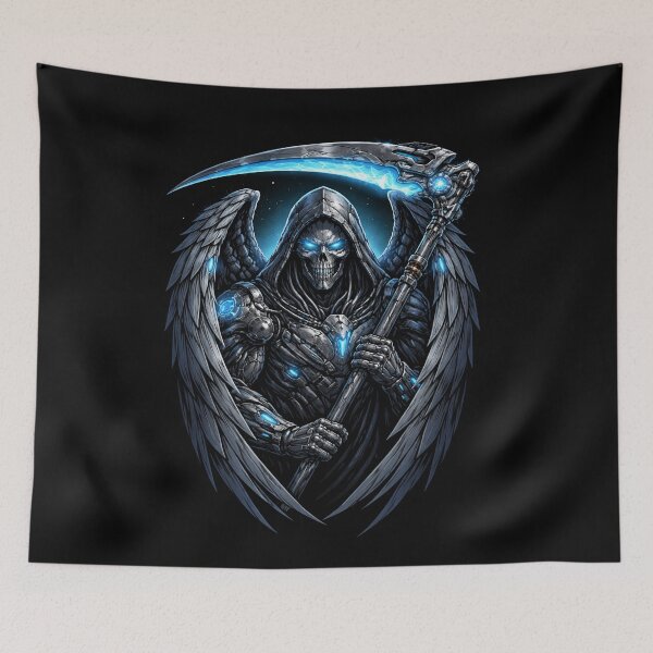Item preview, Cyber War Grim Reaper Sticker – Futuristic Skull Reaper Sci-Fi Dark Fantasy Art designed and sold by MaulCabral Designs.