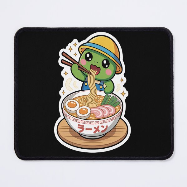 Item preview, Cute Retro Frog Eating Ramen Noodles - Kawaii Anime Style designed and sold by TeresaEngland.