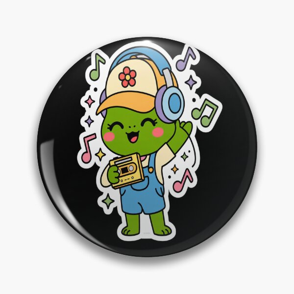 Item preview, Cute Retro Frog Listening to Music - 90s Mixtape Vibes designed and sold by TeresaEngland.