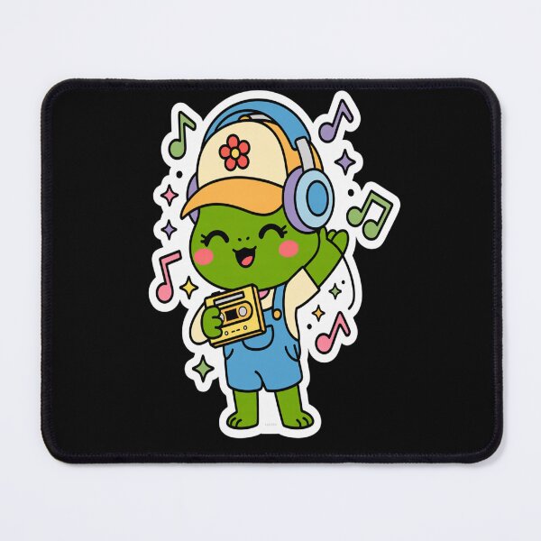 Item preview, Cute Retro Frog Listening to Music - 90s Mixtape Vibes designed and sold by TeresaEngland.