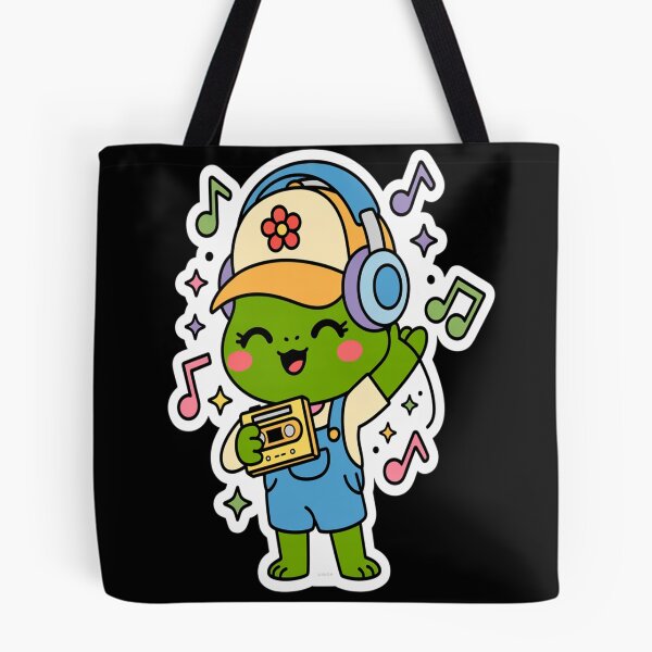 Item preview, Cute Retro Frog Listening to Music - 90s Mixtape Vibes designed and sold by TeresaEngland.