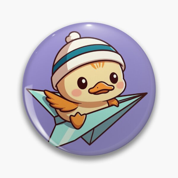 Item preview, Cute Kawaii Duck on Paper Airplane - Adorable Baby Duckling Flying Origami Plane Cartoon Design designed and sold by CandyKissDgtl.