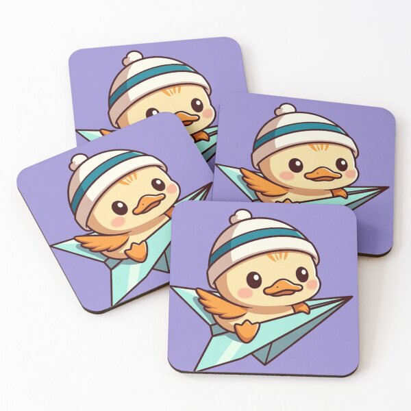 Item preview, Cute Kawaii Duck on Paper Airplane - Adorable Baby Duckling Flying Origami Plane Cartoon Design designed and sold by CandyKissDgtl.