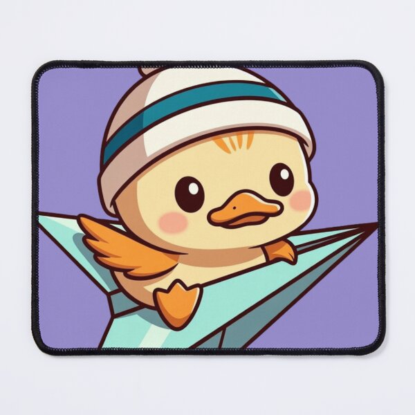 Item preview, Cute Kawaii Duck on Paper Airplane - Adorable Baby Duckling Flying Origami Plane Cartoon Design designed and sold by CandyKissDgtl.