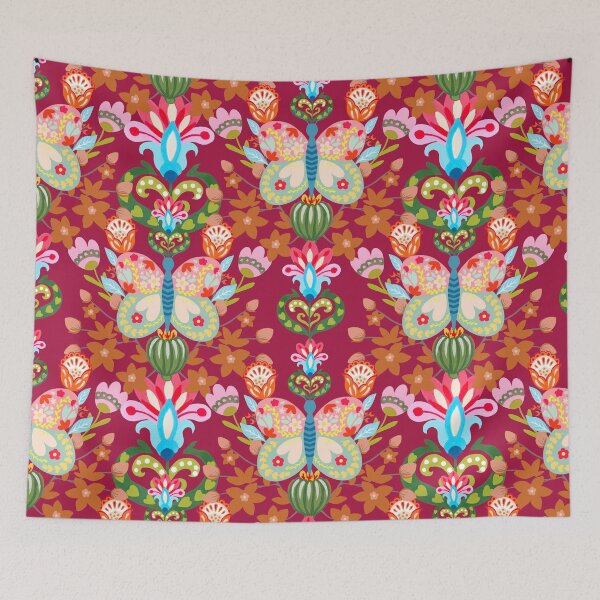 Item preview, Polish Folk art butterfly and flowers  designed and sold by FatBirdie.