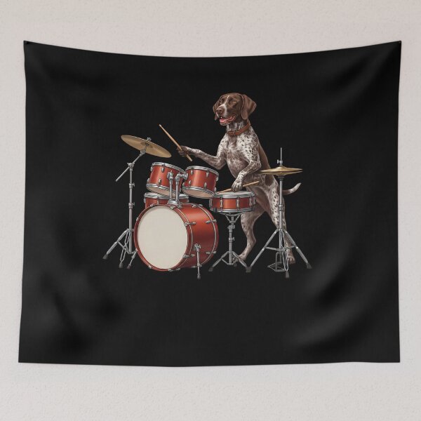 Item preview, German Shorthaired Pointer Playing Drum Kit Drummer Dog Lover designed and sold by TerryConnells.