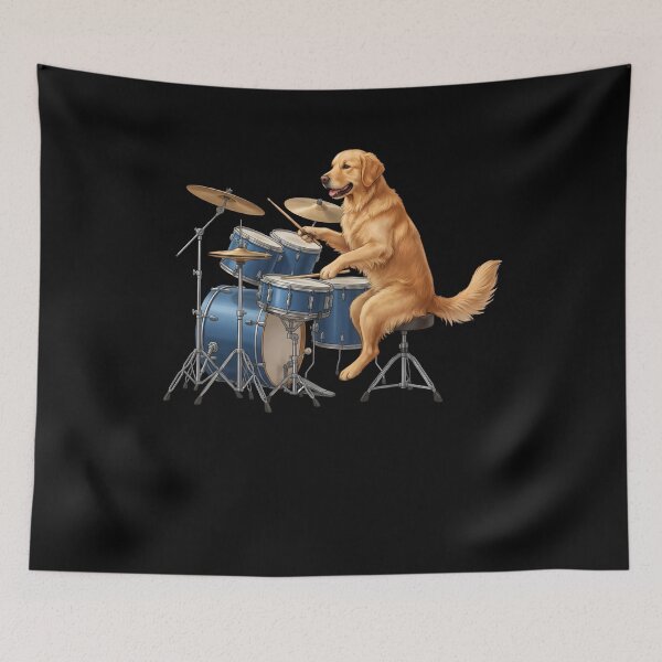 Item preview, Golden Retriever Playing Drum Kit Drummer Dog Lover designed and sold by TerryConnells.