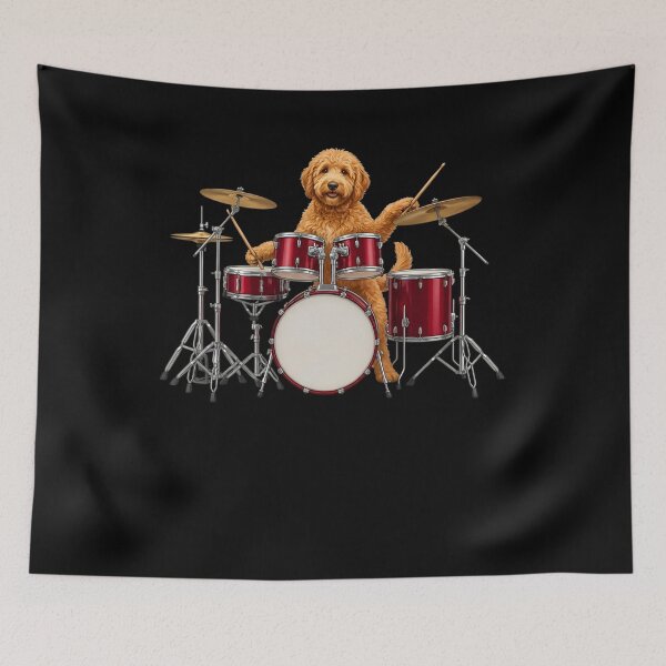 Item preview, Goldendoodle Playing Drum Kit Drummer Dog Lover designed and sold by TerryConnells.