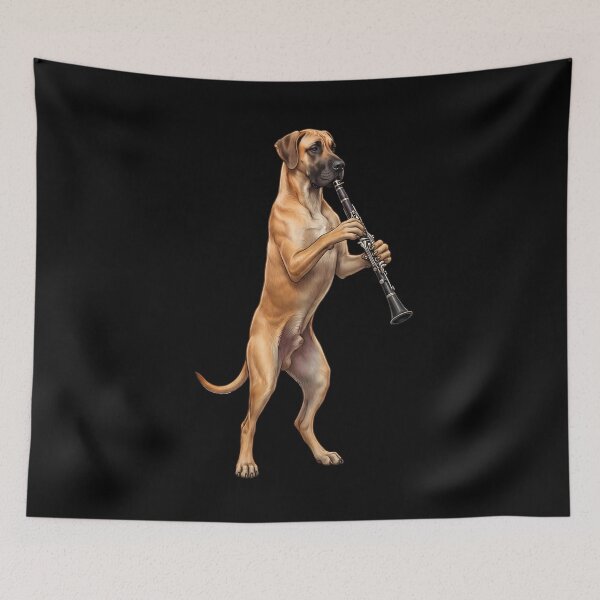 Item preview, Great Dane Playing Clarinet Player Clarinetist Dog Lover designed and sold by TerryConnells.