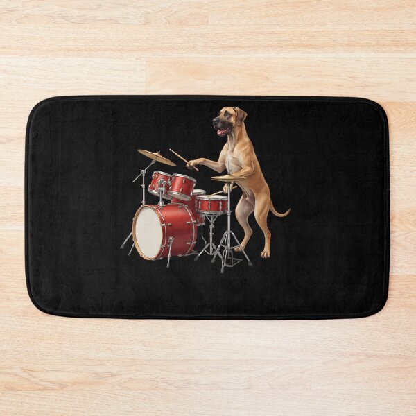 Item preview, Great Dane Playing Drum Kit Drummer Dog Lover designed and sold by TerryConnells.