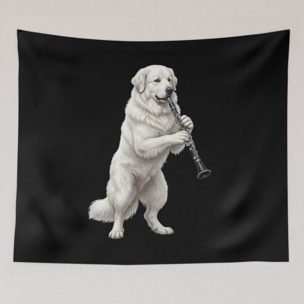 Item preview, Great Pyrenees Playing Clarinet Player Clarinetist Dog Lover designed and sold by TerryConnells.