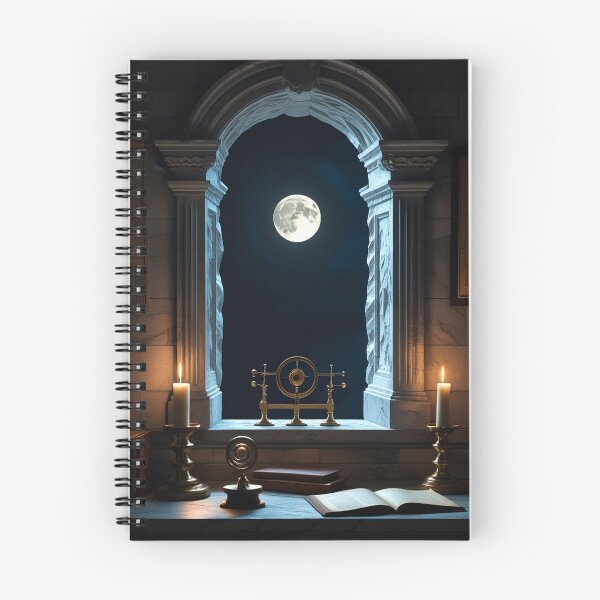 Item preview, Crescent Moon Through Stone Window — Dark Academia Night Art designed and sold by semenol.