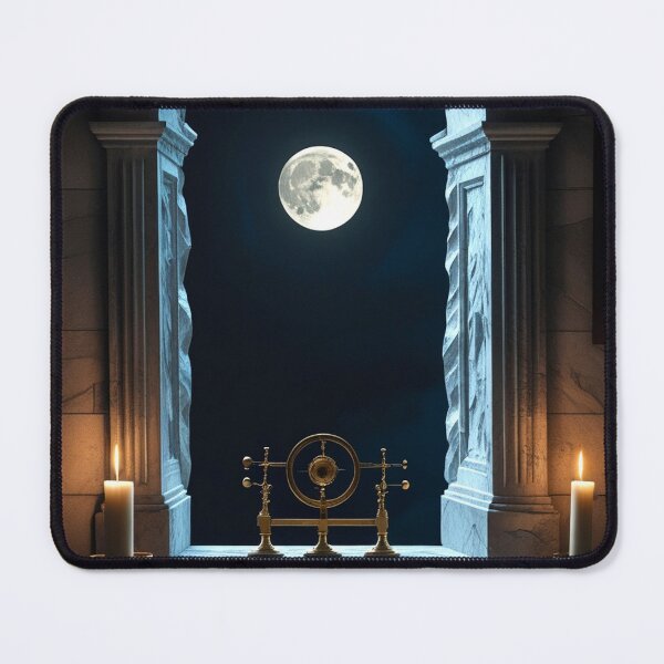 Item preview, Crescent Moon Through Stone Window — Dark Academia Night Art designed and sold by semenol.
