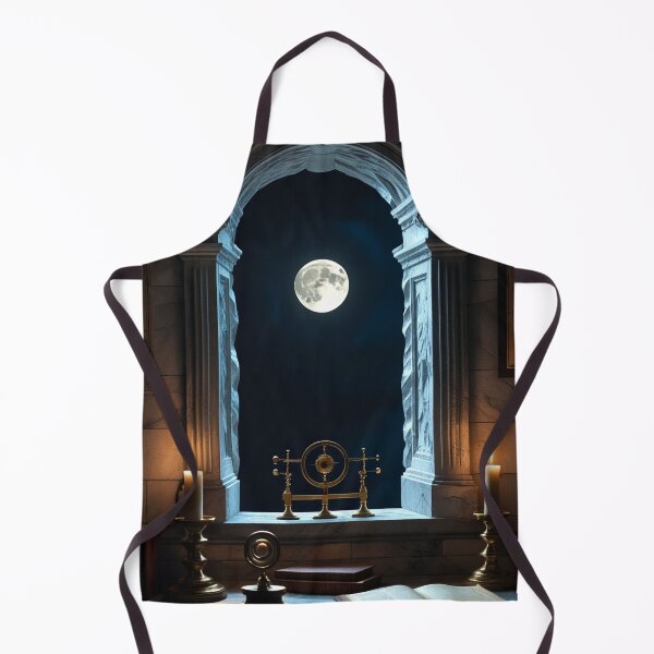 Item preview, Crescent Moon Through Stone Window — Dark Academia Night Art designed and sold by semenol.