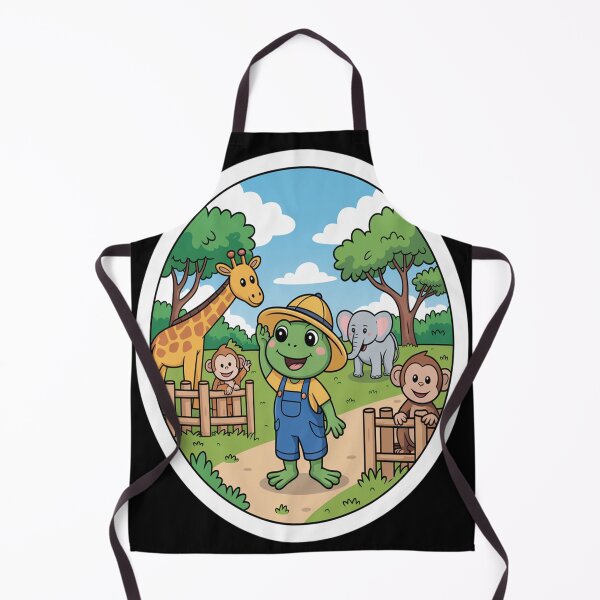 Item preview, Cute Frog Visiting the Zoo Cartoon With Cute Animal designed and sold by TeresaEngland.