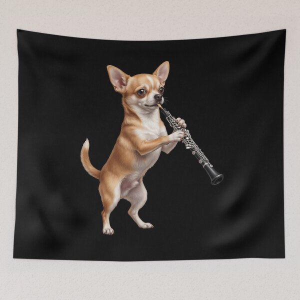 Item preview, Chihuahua Playing Oboe Player Oboist Dog Lover designed and sold by DoodleTortle.