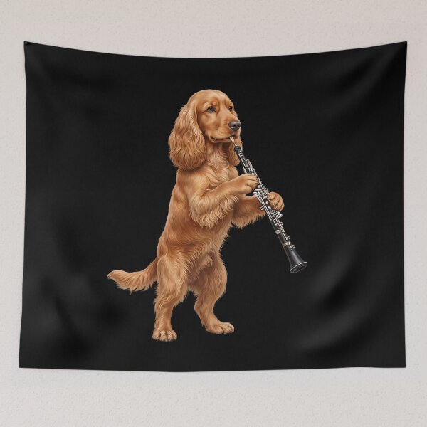 Item preview, Cocker Spaniel Playing Oboe Player Oboist Dog Lover designed and sold by DoodleTortle.