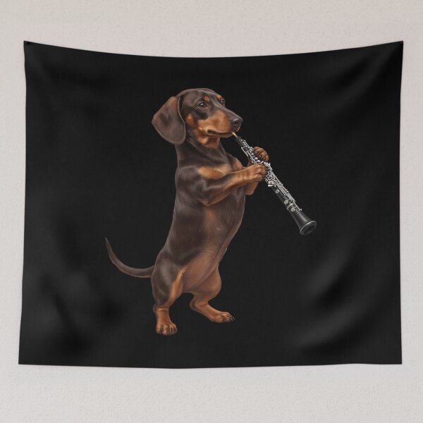 Item preview, Dachshund Playing Oboe Player Oboist Dog Lover designed and sold by DoodleTortle.
