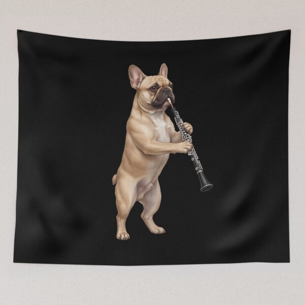 Item preview, French Bulldog Playing Oboe Player Oboist Dog Lover designed and sold by DoodleTortle.