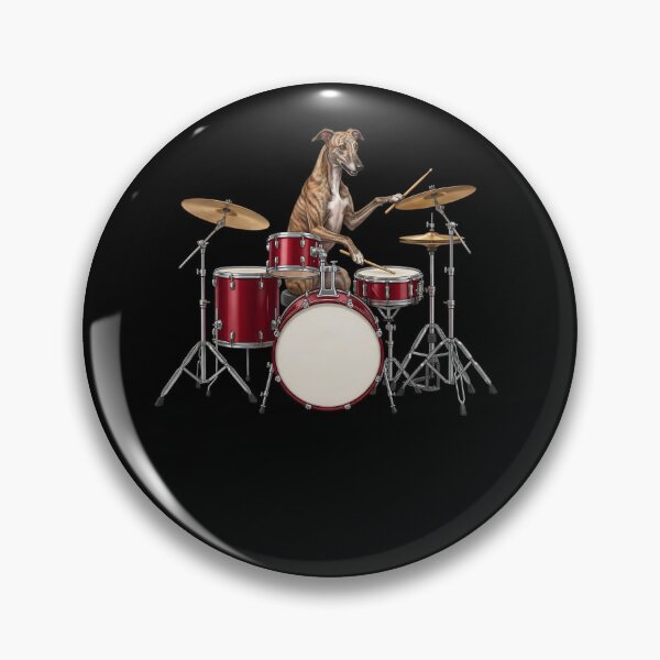 Item preview, Greyhound Playing Drum Kit Drummer Dog Lover designed and sold by TerryConnells.