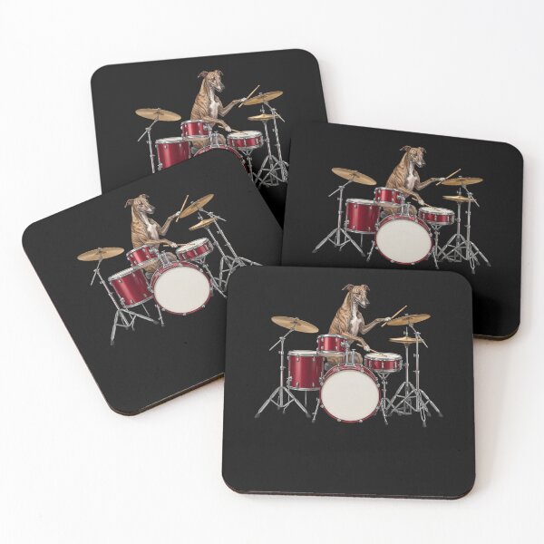 Item preview, Greyhound Playing Drum Kit Drummer Dog Lover designed and sold by TerryConnells.