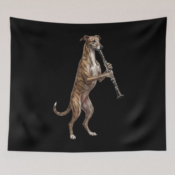 Item preview, Greyhound Playing Clarinet Player Clarinetist Dog Lover designed and sold by TerryConnells.