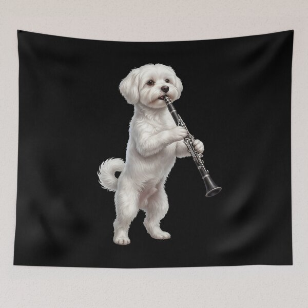 Item preview, Maltese Playing Clarinet Player Clarinetist Dog Lover designed and sold by TerryConnells.