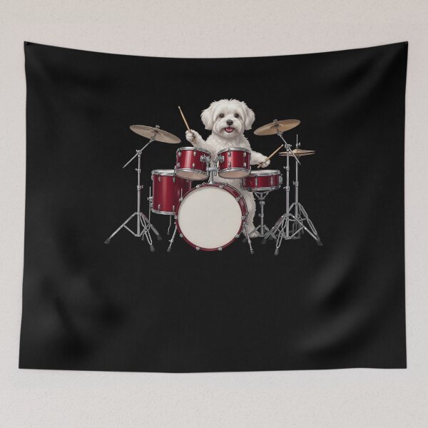 Item preview, Maltese Playing Drum Kit Drummer Dog Lover designed and sold by TerryConnells.