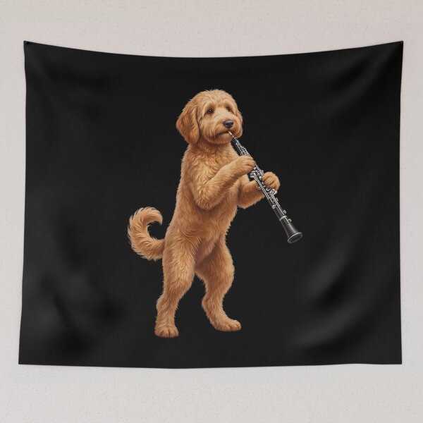 Item preview, Goldendoodle Playing Oboe Player Oboist Dog Lover designed and sold by DoodleTortle.