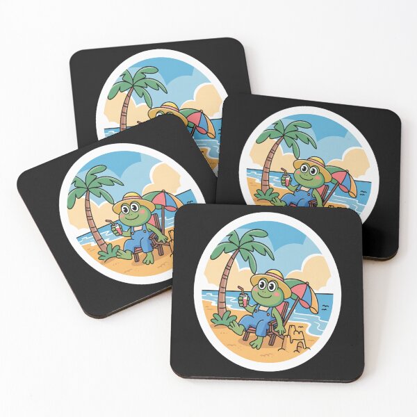 Item preview, Cute Frog Beach Day – Funny Frog Summer Cartoon designed and sold by TeresaEngland.