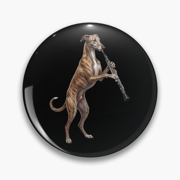 Item preview, Greyhound Playing Oboe Player Oboist Dog Lover designed and sold by DoodleTortle.