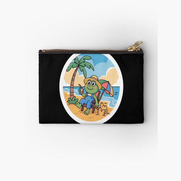 Item preview, Cute Frog Beach Day – Funny Frog Summer Cartoon designed and sold by TeresaEngland.