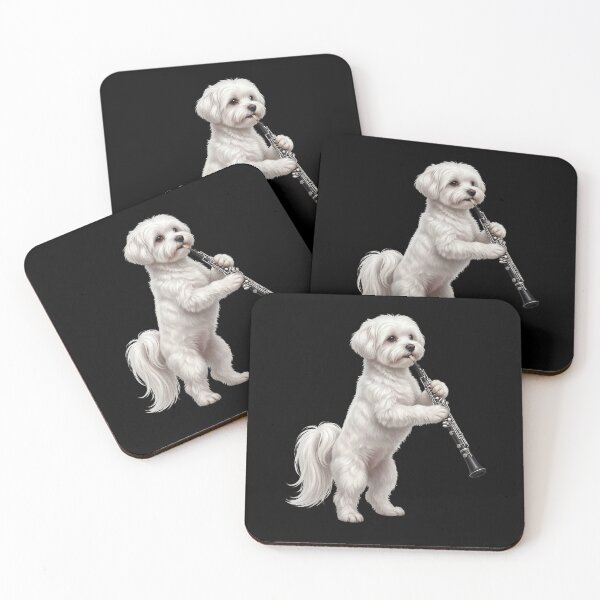 Item preview, Maltese Playing Oboe Player Oboist Dog Lover designed and sold by DoodleTortle.