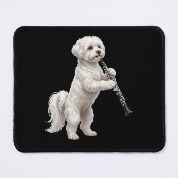 Item preview, Maltese Playing Oboe Player Oboist Dog Lover designed and sold by DoodleTortle.