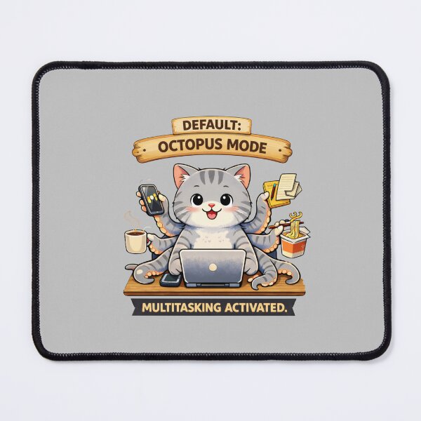 Item preview, Funny Cat Default Octopus Mode Cat Humor Adulting Survival Meme designed and sold by Mindworx21.