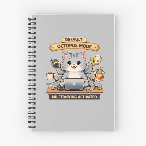 Item preview, Funny Cat Default Octopus Mode Cat Humor Adulting Survival Meme designed and sold by Mindworx21.