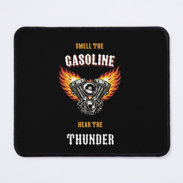 Item preview, Smell the Gasoline Hear the Thunder Motorcycle Engine Biker T-Shirt designed and sold by Freki & Geri.