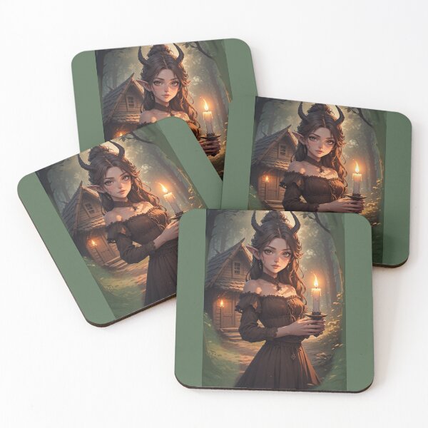 Item preview, Anime demon girl and dark cabin designed and sold by ArtsJulian.
