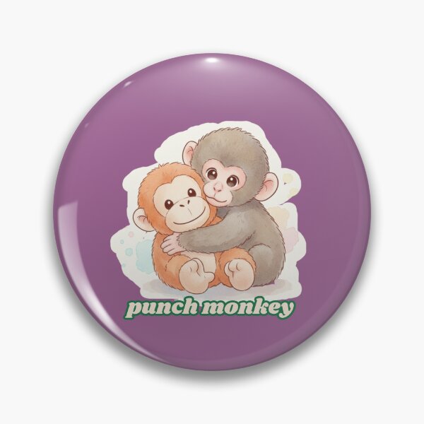 Item preview, Punch Monkey Cute Hugging Monkeys – Emotional Comfort Plush Toy Design, Kawaii Animal Art  designed and sold by CandyKissDgtl.