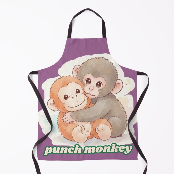 Item preview, Punch Monkey Cute Hugging Monkeys – Emotional Comfort Plush Toy Design, Kawaii Animal Art  designed and sold by CandyKissDgtl.