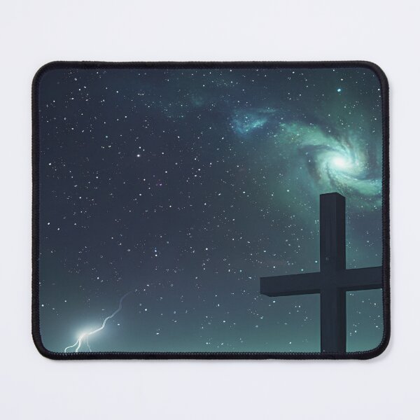 Item preview, Cross on Rocky Island in Space designed and sold by karybaquetu10.