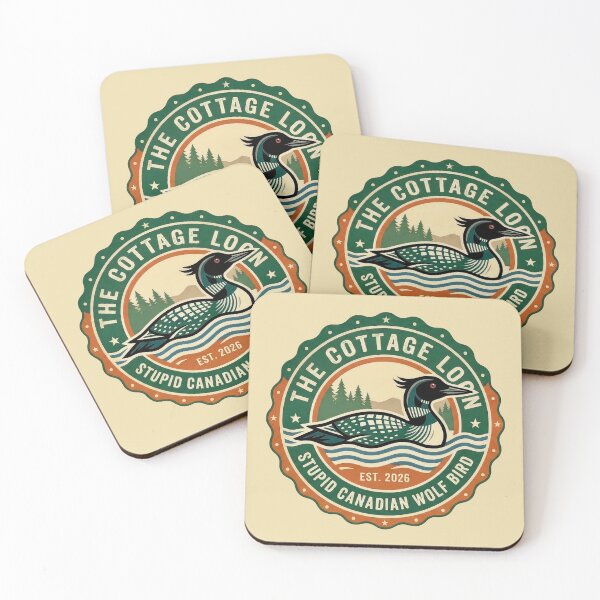 Item preview, Retro Cottage Loon Stupid Canadian Wolf Bird Graphic designed and sold by Terry Bain.