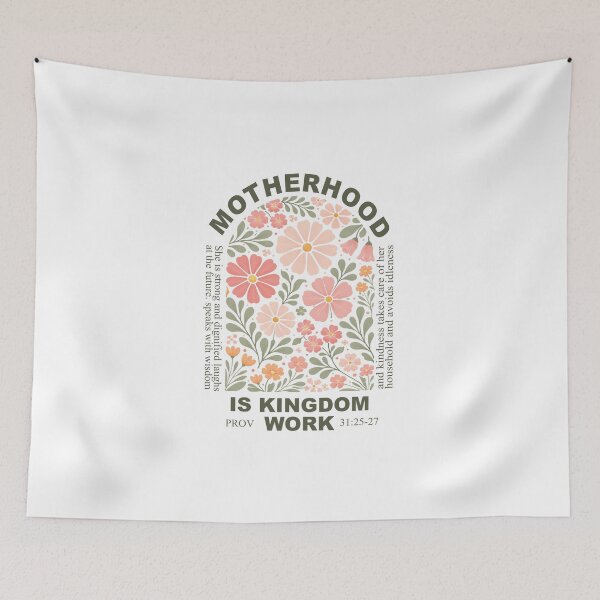 Item preview, Motherhood Is Kingdom Work, Christian Mother's Day, Retro Christian Mama, Mothers Day, Bible Verse, Christian Mom, Boho Mom designed and sold by Naviiraart.