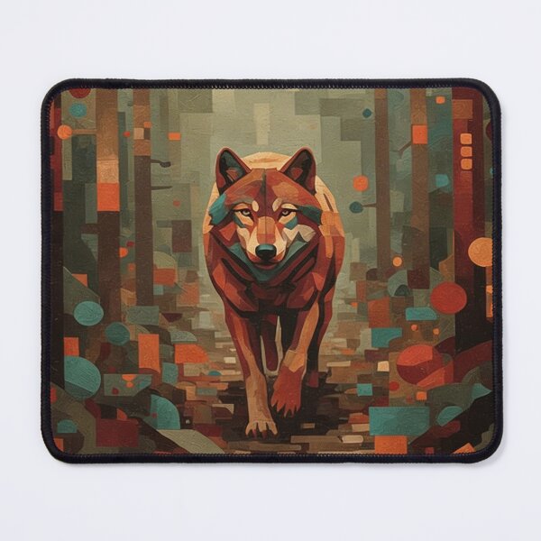 Item preview, Geometric Forest Wolf Art | Abstract Autumn Woodland Fox Print designed and sold by PrimalVisionWear.
