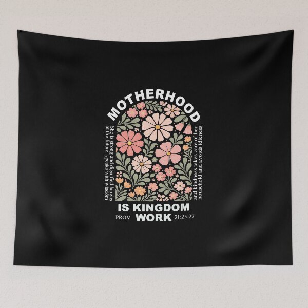 Item preview, Motherhood Is Kingdom Work, Christian Mother's Day, Retro Christian Mama, Mothers Day, Bible Verse, Christian Mom, Boho Mom 2 designed and sold by Naviiraart.