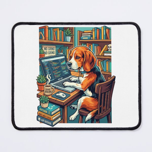 Item preview, Funny Working From Home Dog with Laptop designed and sold by Tong4130.